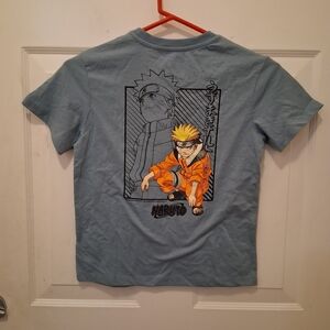Naruto Graphic Tee in Light Blue with Orange Character Print